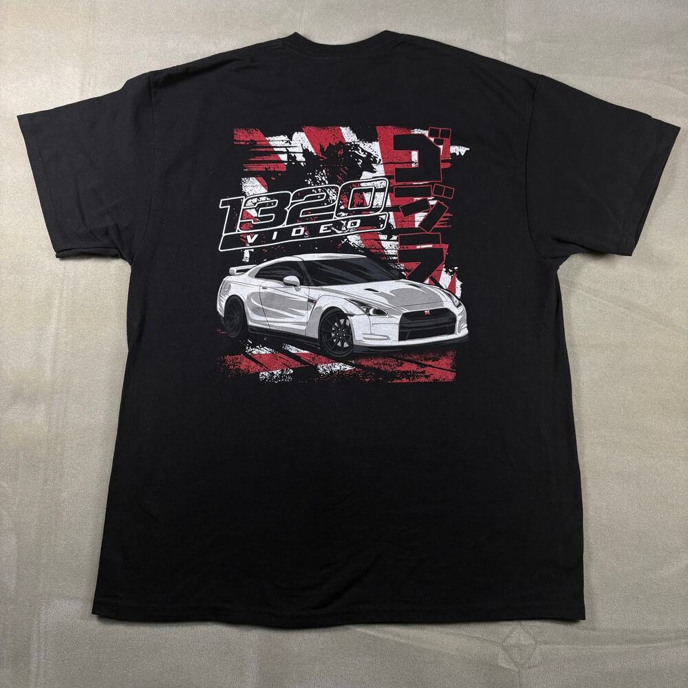 1320 Video Nissan GTR Shirt Mens XL Black JDM Car Graphic Street Racing Tee